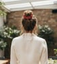 Red scrunchie with golden sequins - Image 2