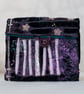  Velvet Black and Purple Embroidered Purse Pouch  - Image 1
