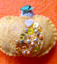 Handmade Felt Pumpkin Brooch Mustard