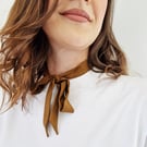 Handmade Skinny Silk Scarf in Sepia