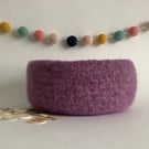 FELTED 'FUSSPOT' BOWL, desk tidy  . Lilac .Purple . Home decor.