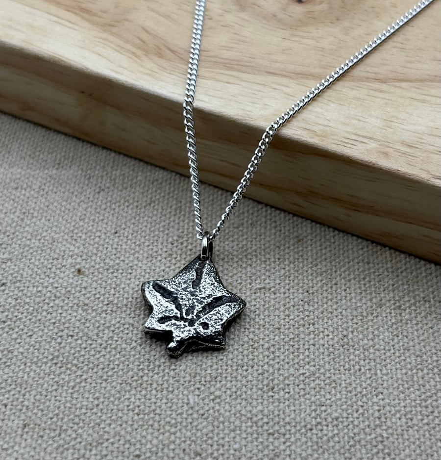 evergreen ivy pendant in recycled sterling silver
