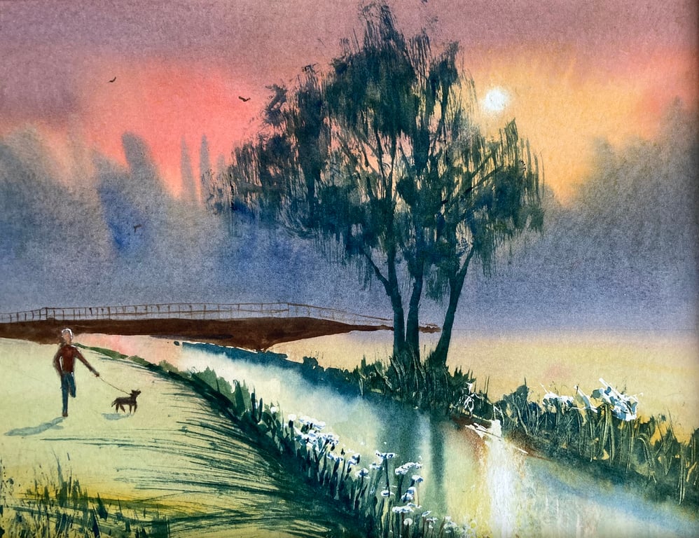 En plein stokesley (original watercolour painting) FULLY MOUNTED 14”x11” 