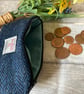 Harris Tweed Coin Purse Blue Black Herringbone - Image 1