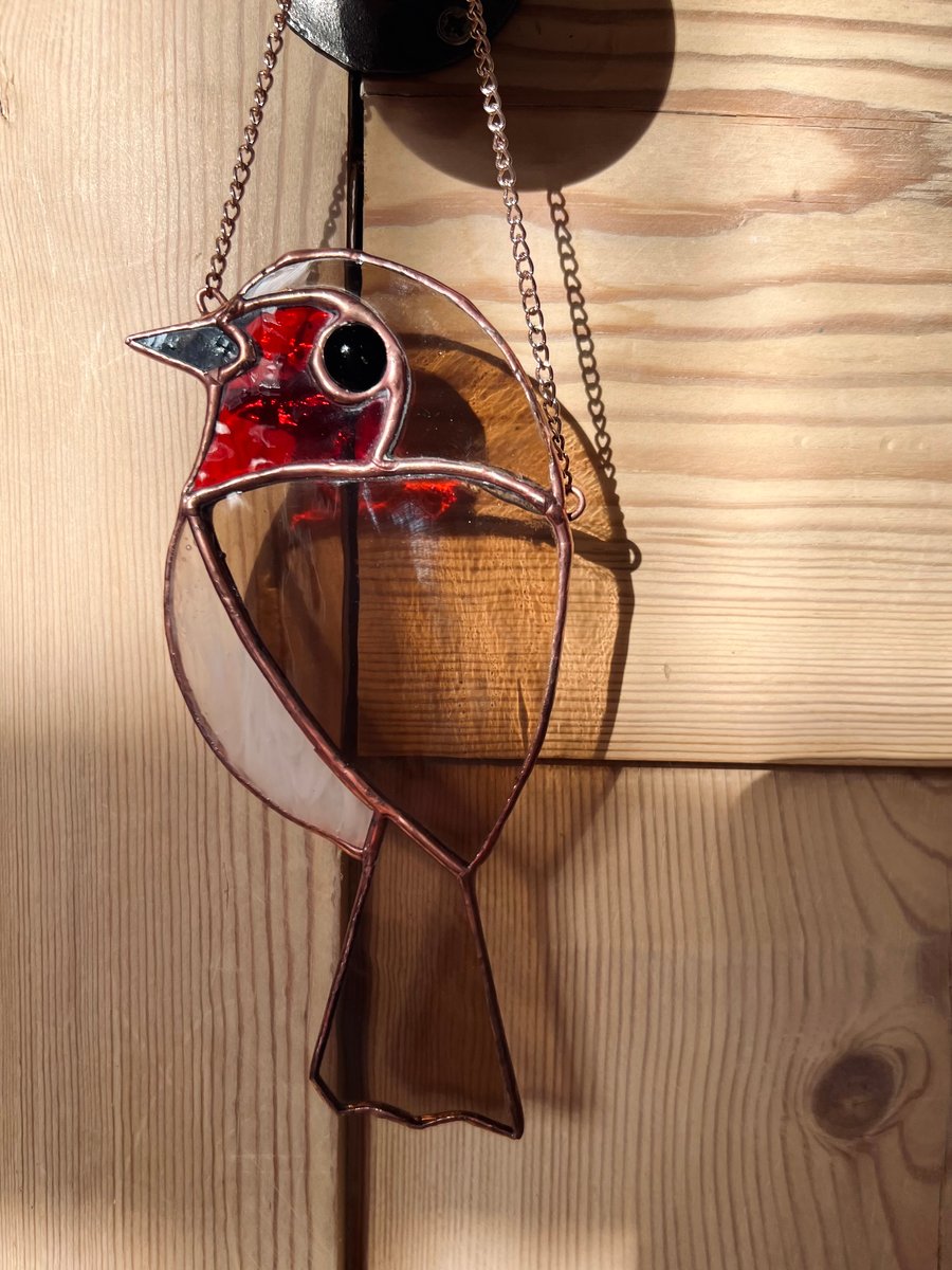 Stained Glass Robin Christmas decoration - perfect Christmas bird lover gift