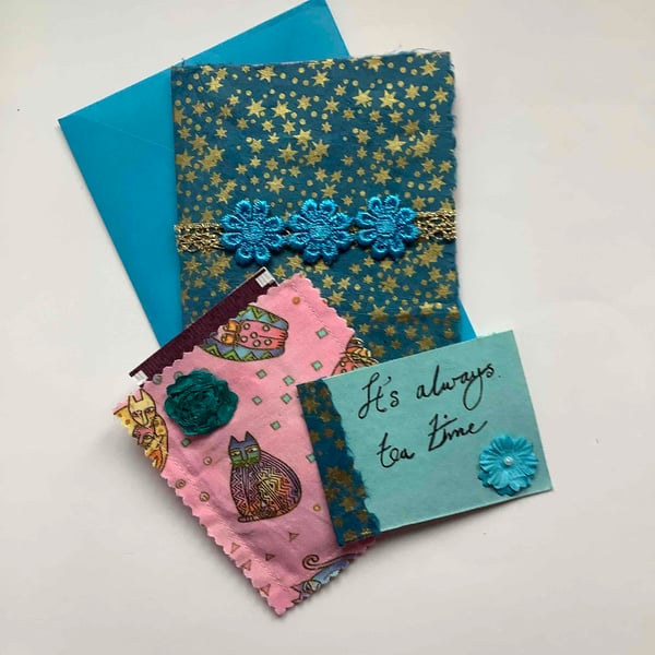 Starry tea bag card gift