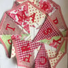 Merry Christmas fabric bunting with hand-stitched lettering