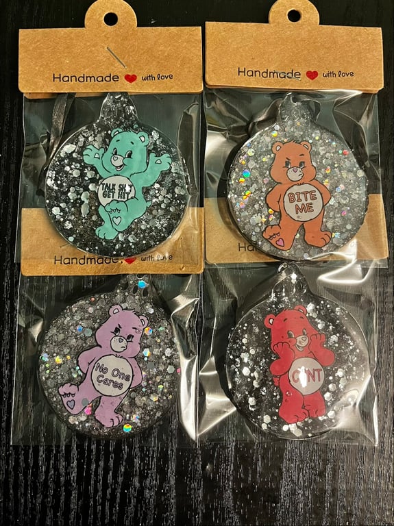 Christmas Swear Bear baubles (censored!)