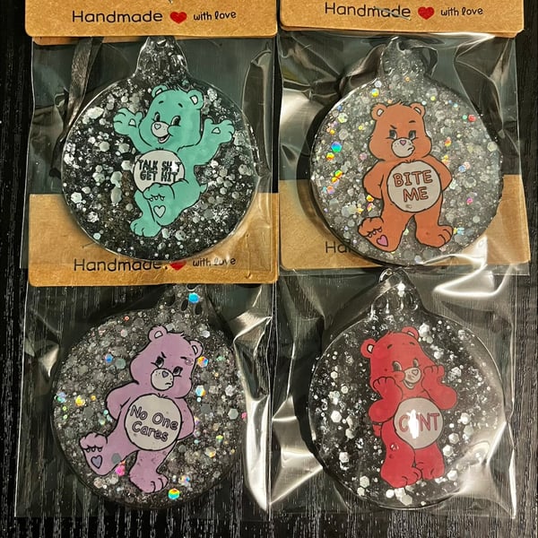 Christmas Swear Bear baubles (censored!)