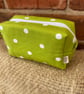 Lime Green Polka Dot Box Pouch - Image 1
