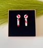 Red Dash Dainty Earrings