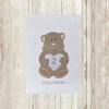 2nd Birthday card - large A5 personalised teddy bear child's milestone 2