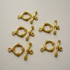 5 Sets of Gold Plated Toggle Clasps