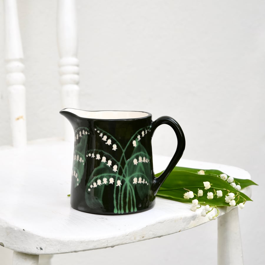 Lily of the Valley Milk Jug - Hand Painted