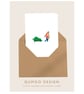 Christmas Card Cards Man Pulling Sledge watercolour style (QM 210) - Image 2