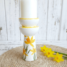 Ceramic Daffodil Pillar Candle 