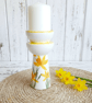 Ceramic Daffodil Pillar Candle 