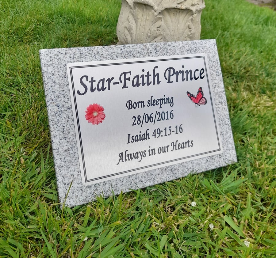  Memorial Grave Marker Baby Girl Cemetery Plaque Infant Memorial Grave Stone 