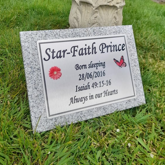  Memorial Grave Marker Baby Girl Cemetery Plaque Infant Memorial Grave Stone 