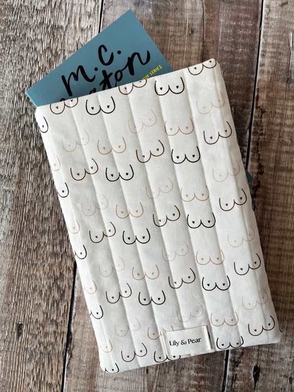 Boobies By Little Johnny Quilted Book Sleeve