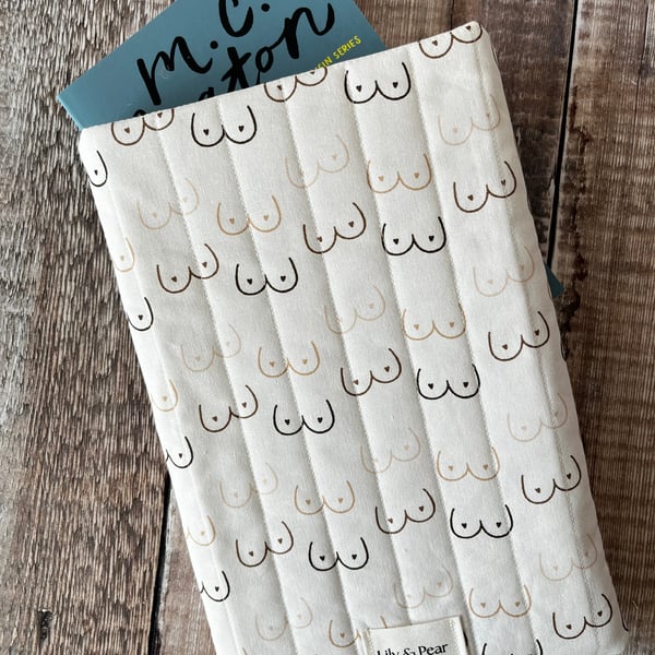 Boobies By Little Johnny Quilted Book Sleeve