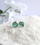 GREEN ONYX Stud Earrings Sterling Silver or 14K Gold Filled July Birthstone - Image 3