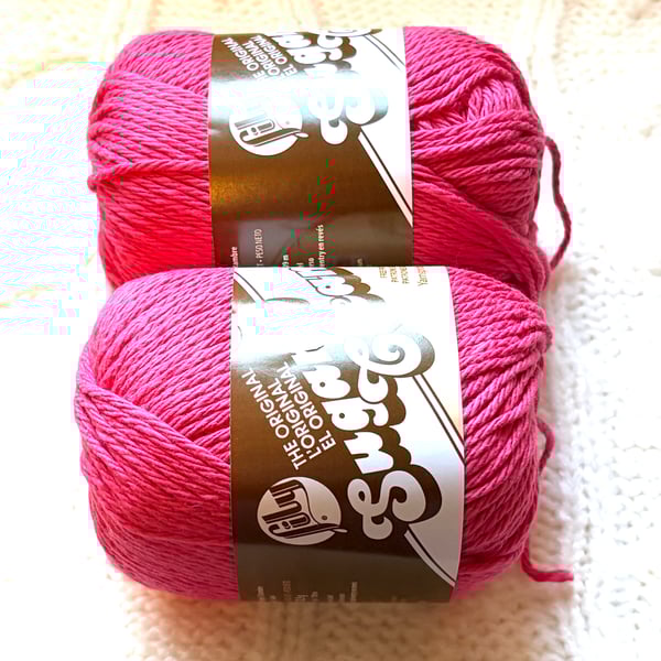 2 balls x 70.9g Lily Sugar 'n Cream The Original Yarn 100% Cotton Pretty in Pink