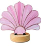 Rose Pink Stained Glass Fan Lamp - Fully wired on Wooden base - Image 5