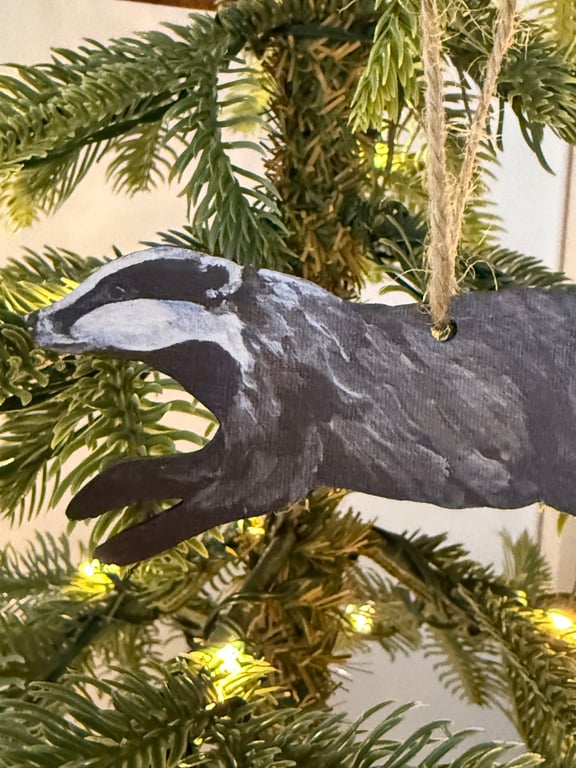 Sustainable Badger Christmas Tree Decoration 
