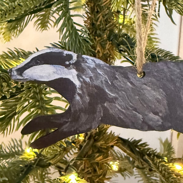 Sustainable Badger Christmas Tree Decoration 