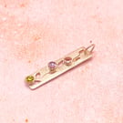 Floral Silver Gemstone Pendant with Amethyst Peridot and Tourmaline 