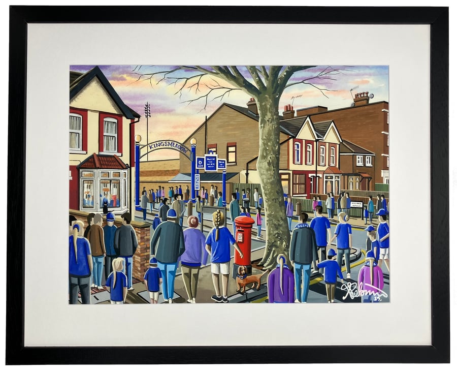 Chelsea, Kingsmeadow. Framed Women Football Club F.C Art Print 20" x 16" Frame