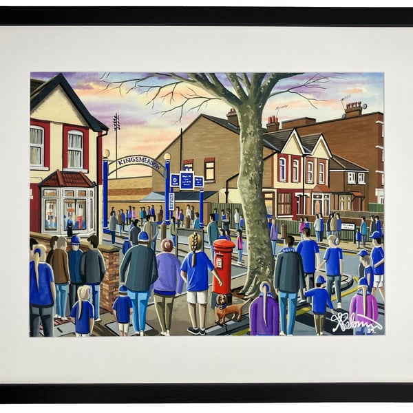 Chelsea, Kingsmeadow. Framed Women Football Club F.C Art Print 20" x 16" Frame