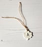 Leaf shaped Initial decoration, clay, handmade - Image 1