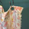 Cherry Blossom in Pink Organic Cotton Shower Curtain, washable