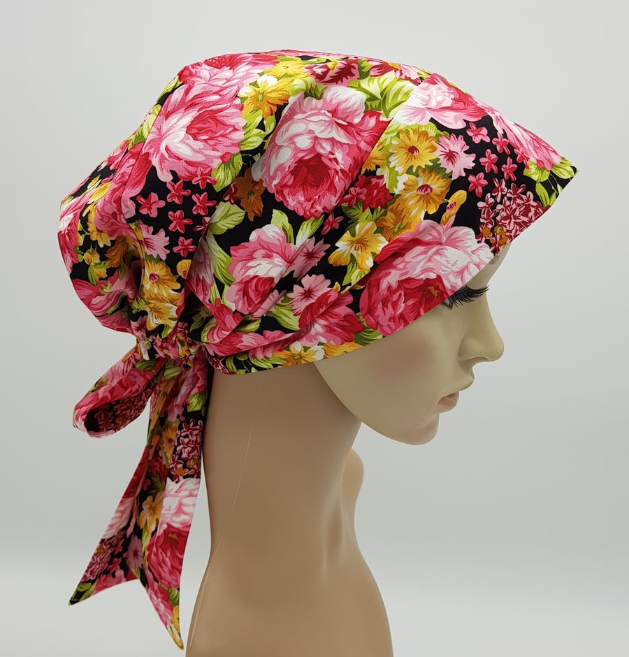 Women's hair cover, elasticated cotton head wear, full head covering , chemo cap