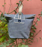 French gingham and canvas pouch bags can easily or storage bag.