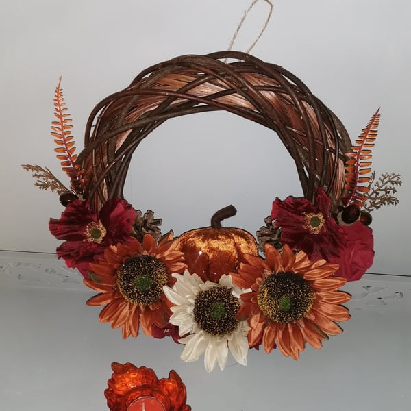 Rhinestone Velvet Pumpkin Wreath 