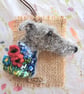 Needle Felted Lurcher Brooch - Image 1