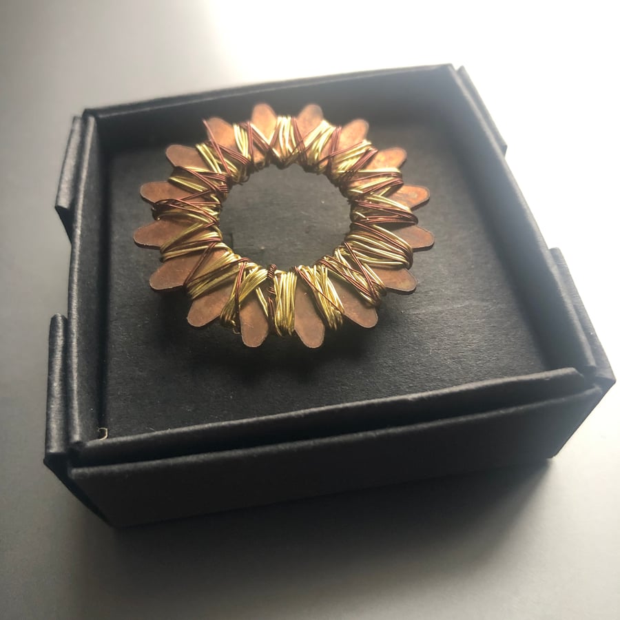  Wrapped cog eco brooch 