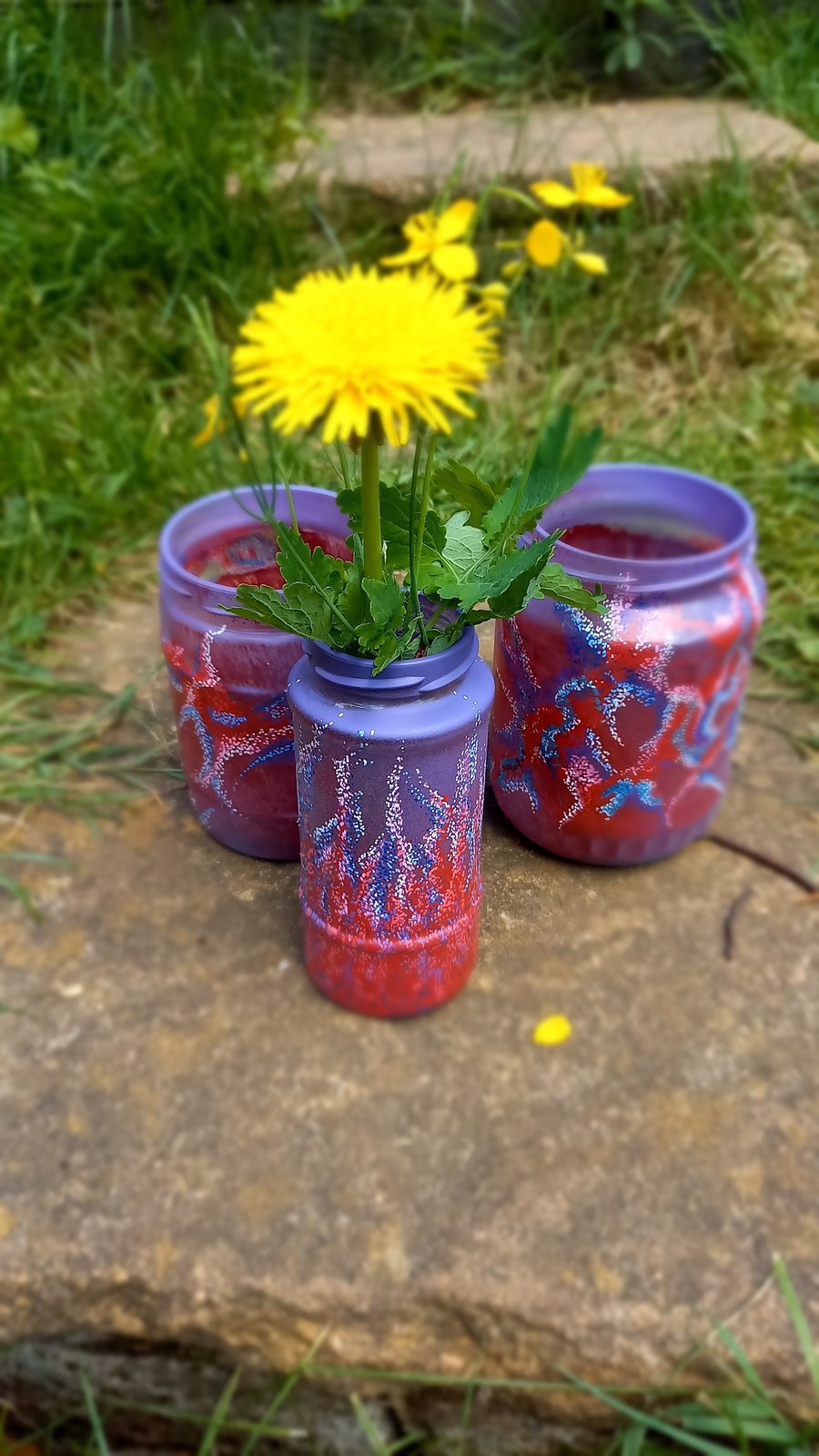 Set of three galaxy jars