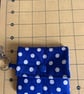 Keychain pouch mini for ear buds or keys blue and white polka  - Image 8