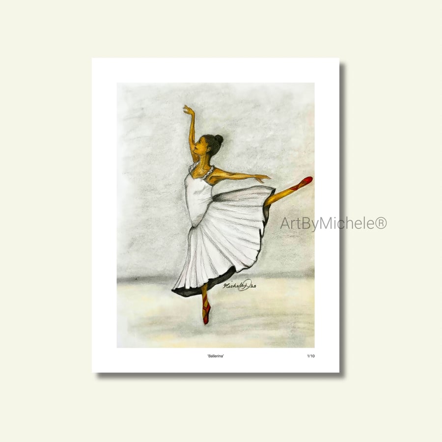 Ballerina Limited Edition Art Print – Ballet Illustration 11x14”
