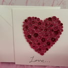 Handmade quilled valentines card