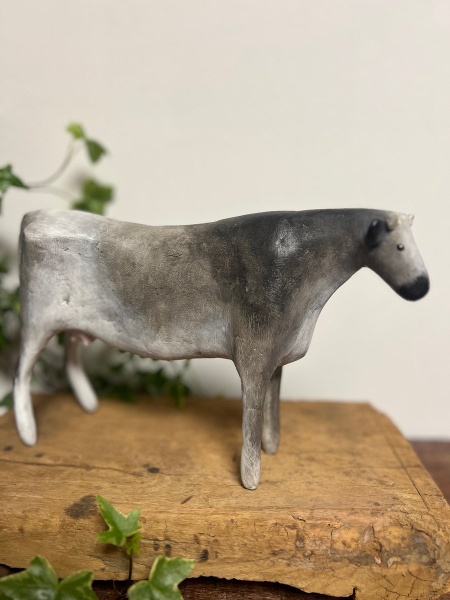 Cow Sculpture Handmade 18cm