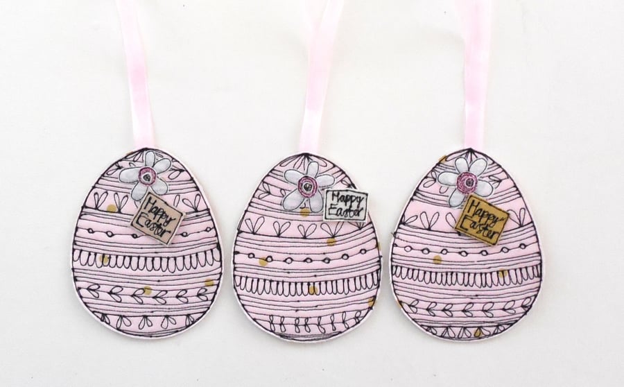 Fabric Easter Egg - Pink