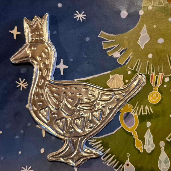 Embossed goose fridge magnet handmade