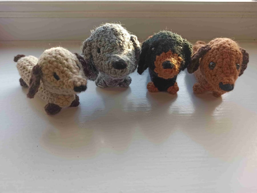 Pattern Free Crocheted Labrador Dog Face Keyring Crochet Dog