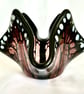 Handmade Plum Fused Glass Butterfly Handkerchief Candle Holder - Image 5