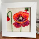 Hand Felted Oriental Poppy Textile Artwork 
